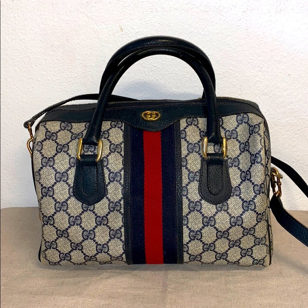 Authentic Vintage Gucci GG Logo Satchel Bag